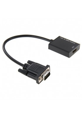 Full HD 1080P VGA Male to HDMI Female Converter Adapter Cable with Audio Cable