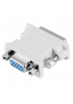 DVI-I Male Dual-Link 24 + 5 to 15 Pin VGA Female Video Monitor Adapter Converter (White)