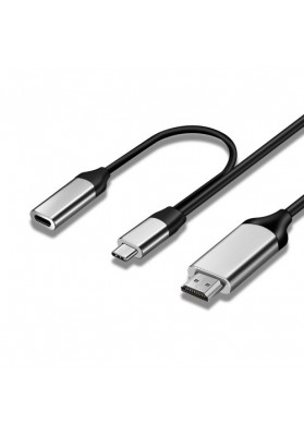 Zinc Alloy Type-C USB-C 3.1 Male to 4K@60Hz Video Display USB-C Female 20V5A PD Charge Cable