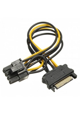 SATA 15 Pins to 8-pin PCI-E Socket Power Adapter Cable Lead