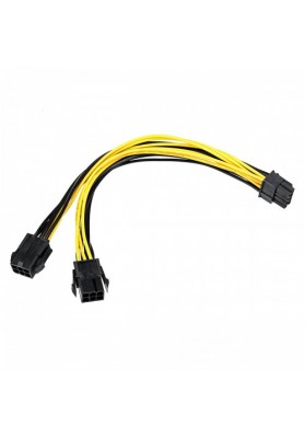 18 AWG Dual 6 Pin Female to 8 Pin Male Power Cable Wire For Graphics Cards