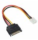 2pcs 20cm Small 4Pin Female to 15Pin Male SATA Power Cable