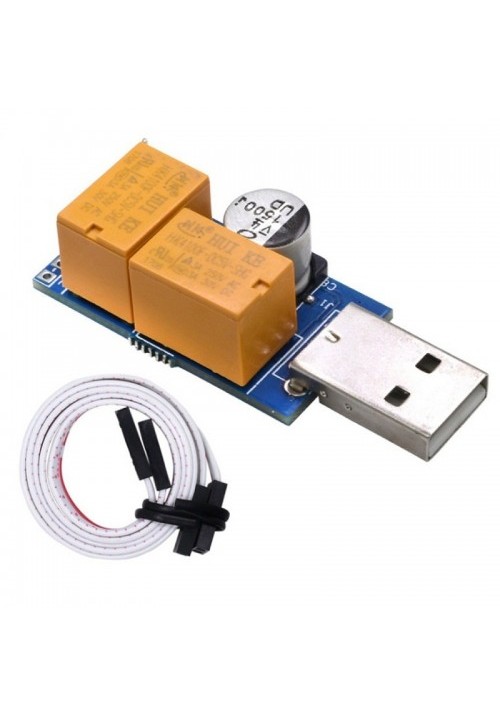 USB Watchdog Card Double Relay Unattended Automatic Restart Blue Screen Crash Timer Reboot for 24H Mining Server Gaming