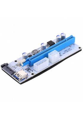 USB 3.1 PCI-E Express 1x to 16x PCI-E Extender Riser Card Adapter 15 Pin SATA Power with 60cm USB Cable (Blue)