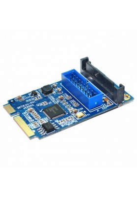 MINI PCI-E to USB 3.0 Front 19 Pin Desktop PC Expansion Card (Blue)