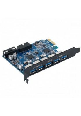 ORICO PVU3-5O2I USB 3.0 PCI Express Card 7 Ports 5Gbps USB Hub Controller Blue